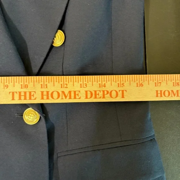 Talbot Double Breasted Blazer Womens 2P Wool Navy Gold Crest Buttons Academia - Picture 10 of 16